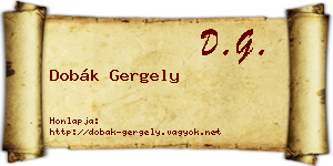Dobák Gergely névjegykártya